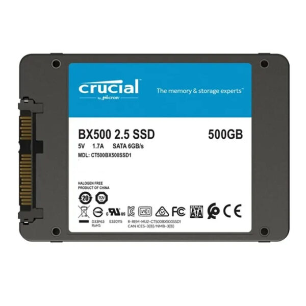 Disco Interno SSD CRUCIAL BX500 500GB 2.5" SATA 3.0  550MB/s