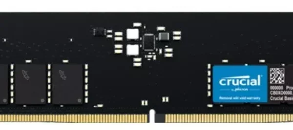 Memoria Ram Udimm Crucial Basics 8Gb Ddr5 4800Mhz Cl40 1.10V Single Negro