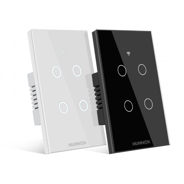 Tecla Hunnox Smart Tactil 4 Canales Negro