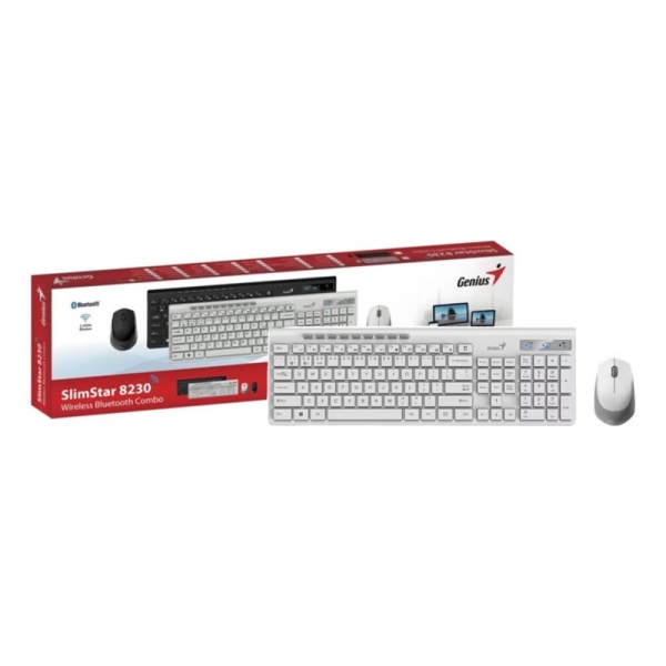 Teclado + Mouse Combo Usb Genius Slimstar 8230 Ai White