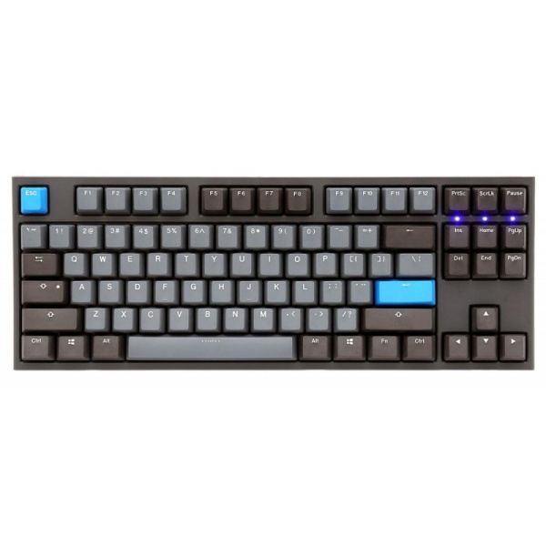 Teclado Mecanico Ducky One 2 Tkl Skyline Teclas Gris Oscuro Interruptor Rojo Ingles Pbt Doble Disparo Sin Costuras Estuche Gris Sin Led