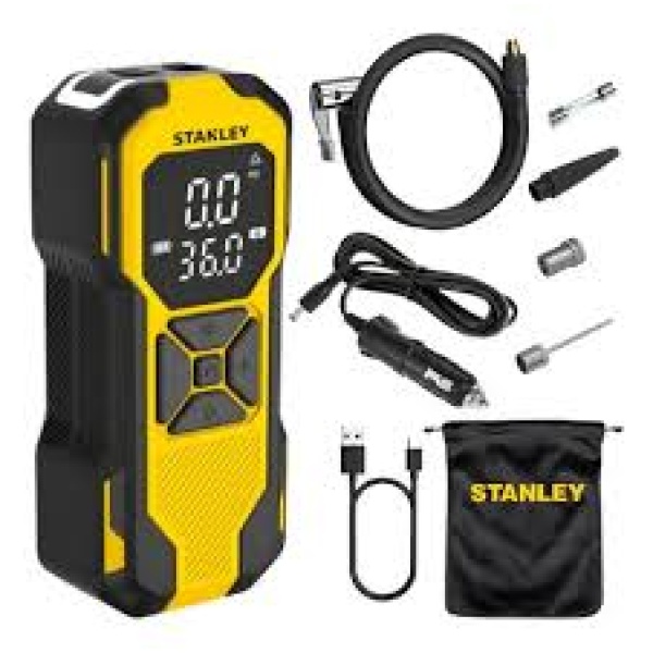 Compresor De Aire Portatil 12V  Powerbank Mini Inflador Luz Usb Stanley (SXIF0101)