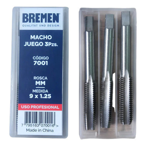 Macho Mm Juego 3U M9 X 1.25 Bremen