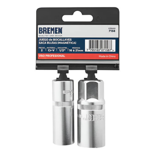 Tubos Saca Bujia 16Mm Y 21Mm Magnetico Bremen